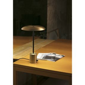 Faro Hoshi - Tischleuchte - Ø 26 x 40 cm - 12W dimmbare LED inkl - gold und schwarz