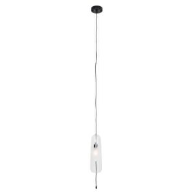 Maxlight Mauri - Hängeleuchte - Ø 12,5 x 180 cm - schwarz und transparentes Glas