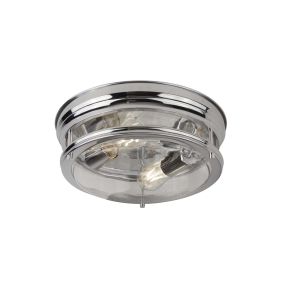 Searchlight Edinburgh - Deckenleuchte - Ø 35 x 14,5 cm - IP44 - Chrom