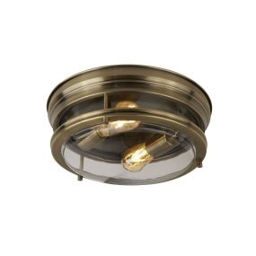 Searchlight Edinburgh - Deckenleuchte - Ø 35 x 14,5 cm - IP44 - Messing antik