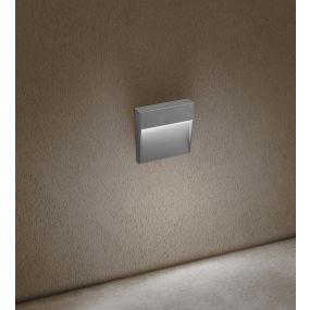 Century Italia Paseo - Außenwandleuchte - 10,5 x 10,5 x 2,4 cm - 4W LED inkl. - IP54 - grau