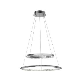 Nova Luce Netuno - Hängeleuchte - Ø 60 x 120 cm - 36W dimmbare LED inkl. - Chrom