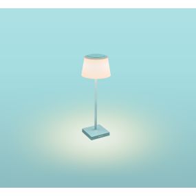 Century Italia Margò - wiederaufladbare Tischleuchte für draußen - Ø 13 x 38 cm - 4W dimmbare LED inkl - IP54 - türkis