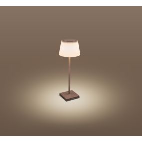 Century Italia Margò - wiederaufladbare Tischleuchte für den Außenbereich - Ø 13 x 38 cm - 4W dimmbare LED inkl - IP54 - corten