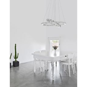 Nova Luce Celine - Hängeleuchte - 64 x 44 x 120 cm - 40W LED inkl. - Chrom