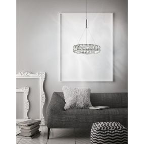 Nova Luce Corona - Hängeleuchte - Ø 27 x 100 cm - 12W LED inkl. - Chrom