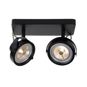 Lucide Tala 2 – Aufbau-Spot – 28 x 12 x 20 cm – 2 x 12W dimmbare LED inkl. – Schwarz