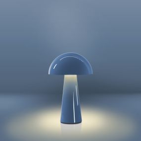 Century Italia Coco - kabellose Tischleuchte für den Außenbereich mit Ladestation - Ø 16 x 25,5 cm - 1,5W dimmbare LED inkl. - IP44 - blau