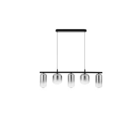 Nova Luce Aelia - Hängelampe - 95 x 145 x 14 cm - 19W LED inkl. - matt schwarz und rauchgrau