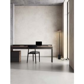 Nova Luce Thea - Stehleuchte - Ø 20 x 135 cm - 17W  LED inkl. - Sand schwarz und Holz