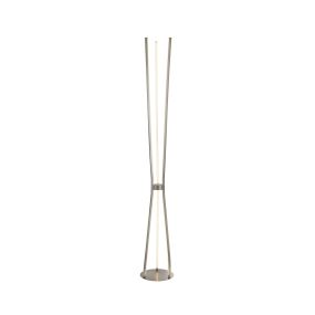 Searchlight Tripod - Stehleuchte - 165 cm - 53W LED inkl - Nickel satiniert und weiß