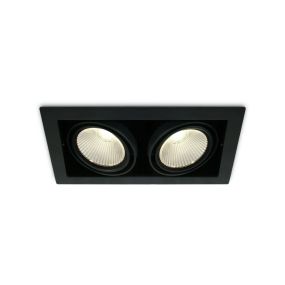 ONE Light COB Box Type Shop - Einbaustrahler - 350 x 185 mm, 320 x 160 mm Einbaumaß - 2 x 30W LED inkl. - schwarz - Lichtfarbe weiß
