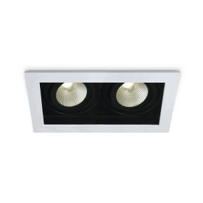 ONE Light COB Shop & Hotel - Einbaustrahler - 195 x 100 mm, 175 x 90 mm Einbaumaß - 2 x 12W dimmbare LED inkl. - weiß - Lichtfarbe warmweiß
