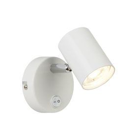 Searchlight Rollo - Wandstrahler mit Schalter - 9 x 8,5 cm - 4W dimmbare LED inkl - weiß