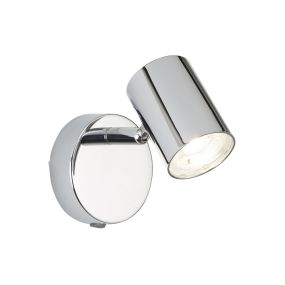 Searchlight Rollo - Wandstrahler mit Schalter - 9 x 8,5 cm - 4W dimmbare LED inkl - Chrom