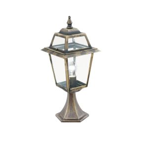 Searchlight New Orleans - Sockellampe - 21 x 21 x 49,5 cm - IP44 - schwarz und gold