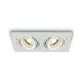 ONE Light Dual Ring GU10 Range - Einbaustrahler - 176 x 94 mm, 162 x 82 mm Einbaumaß - weiß
