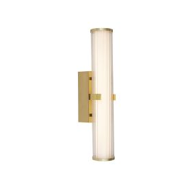 Searchlight Clamp - Wandleuchte - 43 x 8,5 cm - 18W dimmbare LED inkl - IP44 - gold und transparent
