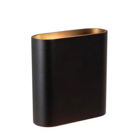 Lucide Atila - Außenwandleuchte - 16 x 6,4 x 17 cm - 2 x 5W LED inkl. - IP54 - schwarz