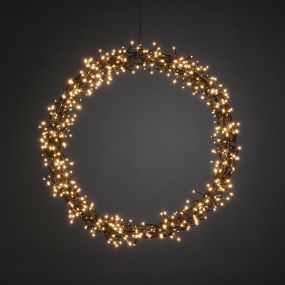 Konstsmide Weihnachtsbeleuchtung - LED-Weihnachtskranz - Ø 50 x 5 cm - IP44 - schwarz