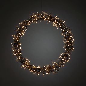 Konstsmide Weihnachtsbeleuchtung - LED-Weihnachtskranz matt - Ø 50 x 5 cm - IP44 - schwarz
