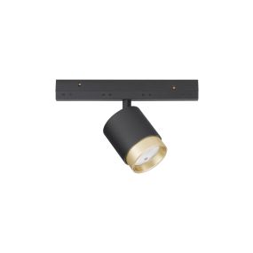 Nova Luce Ultra Slim - Stromschienenstrahler - Abstrahlwinkel einstellbar von 15 bis 36 Grad - Ø 5,5 cm - 10W DALI dimmbare LED inkl. - schwarz und gold