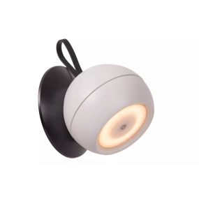 Lucide Lunex Außenwandleuchte - wiederaufladbar über USB-Kabel - 10,2 x 10,9 x 11 cm - 2W dimmbare LED inkl. - IP54 - weiß