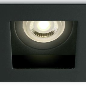 ONE Light Dark Light Square - Einbaustrahler - 96 x 96 mm, 80 x 80 mm Einbaumaß - schwarz