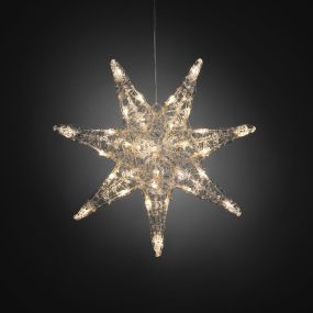 Konstsmide Weihnachtsbeleuchtung - Weihnachtsstern - 45 x 2,5 x 45 cm - transparent