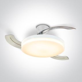 ONE Light Transparent Blades - Deckenventilator mit Licht und Fernbedienung - Ø 105 x 33 cm - 32W LED inkl. - weiß