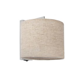 Faro Sahara - Wandleuchte mit Schalter - 20 x 25 x 21 cm - hellbraun und chrom