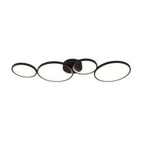 Searchlight Cirque - Deckenleuchte - 98 x 32 x 5,5 cm - 34W dimmbare LED inkl - mattschwarz und weiß