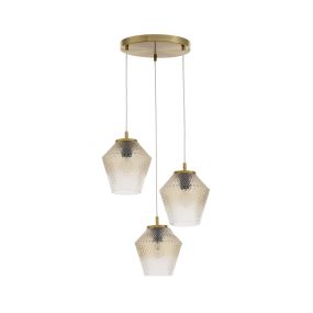 Nova Luce Magio - Hängeleuchte - Ø 47 x 120 cm - Cognac und Messing Gold