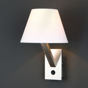 Maxlight Orlando - Wandleuchte - Ø 22 x 30 cm - weiß und gebürstetes Metall