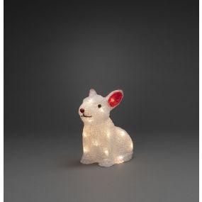 Konstsmide Weihnachtsbeleuchtung - batteriebetriebenes Kaninchen - 24 x 14,5 x 22 cm - IP44 - transparent