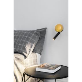 Faro Press - Wandleuchte mit Schalter - 10,4 x 6,5 x 21,3 cm - 3W LED inkl. - glänzend gelb und schwarz