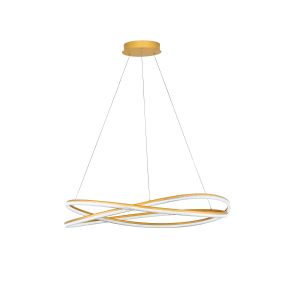 Nova Luce Ofelia - Hängelampe mit Fernbedienung - Ø 95 x 150 cm - 68W dimmbar LED inkl. - messing gold