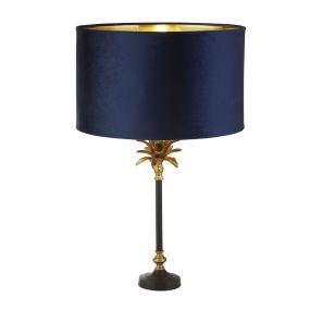 Searchlight Palm - Tischleuchte - Ø 40 x 65 cm - Messing antik, schwarz, gold und navy