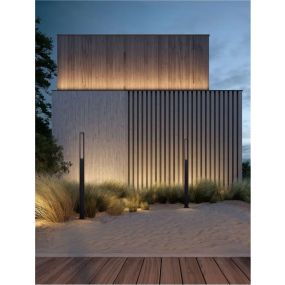 Nova Luce Dira - Gartenleuchte - 11,5 x 200 x 6,5 cm - 11W LED inkl. - IP65 - dunkel anthrazit