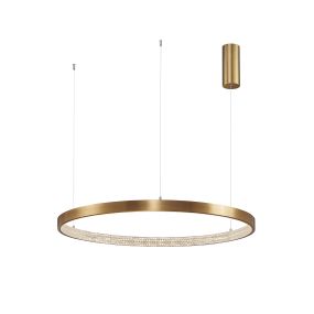 Nova Luce Preston - Pendelleuchte - Ø 80 x 120 cm - 50W dimmbare LED inkl - Messing antikgold