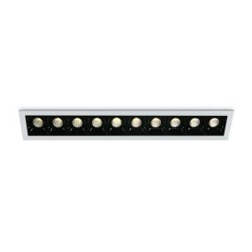 ONE Light Shop Square Boxes - Einbaustrahler - 281 x 45 mm, 272 x 36 mm Einbaumaß - 10 x 2W dimmbare LED inkl. - weiß