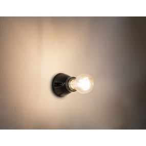 Faro Kera - Decken-/Wandleuchte - Ø 7,4 x 6,2 cm - schwarz glänzend