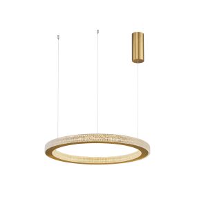 Nova Luce Fiore - Pendelleuchte - Ø 60 x 120 cm - 60W dimmbare LED inkl. - Messing antikgold