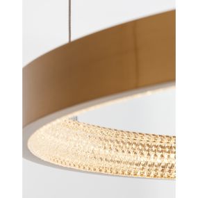 Nova Luce Preston - Pendelleuchte - Ø 60 x 120 cm - 37W dimmbare LED inkl - Messing antikgold