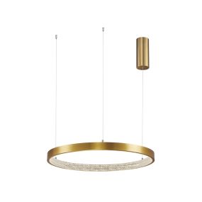 Nova Luce Preston - Pendelleuchte - Ø 60 x 120 cm - 37W dimmbare LED inkl - Messing antikgold