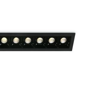 ONE Light Shop Square Boxes - Einbaustrahler - 281 x 45 mm, 272 x 36 mm Einbaumaß - 10 x 2W dimmbare LED inkl. - schwarz