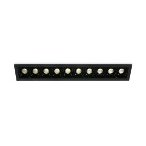 ONE Light Shop Square Boxes - Einbaustrahler - 281 x 45 mm, 272 x 36 mm Einbaumaß - 10 x 2W dimmbare LED inkl. - schwarz