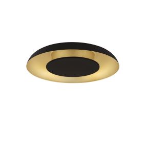 Nova Luce Epos - Deckenleuchte - Ø 40 x 6 cm - 24W dimmbar LED inkl. - Sand schwarz und gebürstetes gold