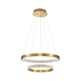 Nova Luce Preston - Pendelleuchte - Ø 60 x 120 cm - 60W dimmbare LED inkl - Messing antikgold