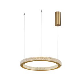 Nova Luce Fiore - Pendelleuchte - Ø 40 x 120 cm - 40W dimmbare LED inkl. - Messing antikgold
